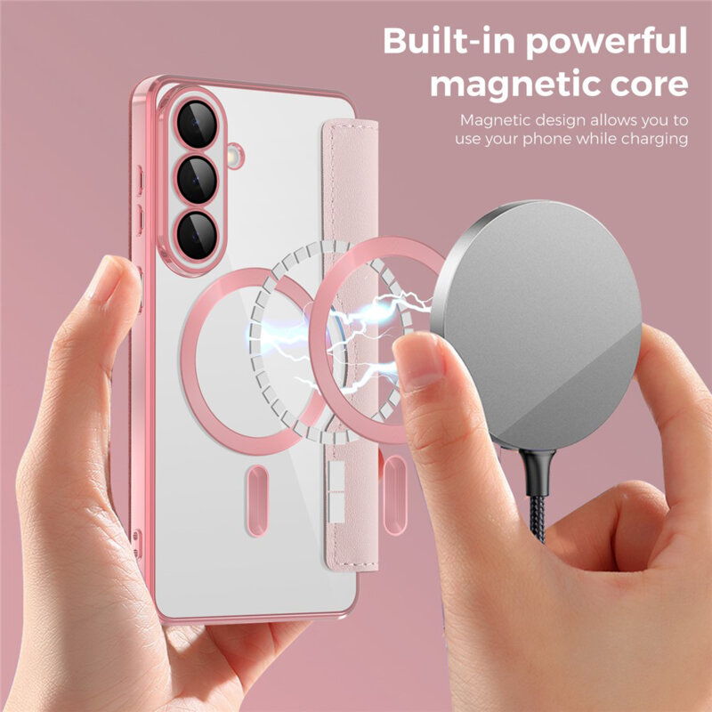 Husa Samsung Galaxy S26 Plus Techsuit SmartMag Book Case, roz