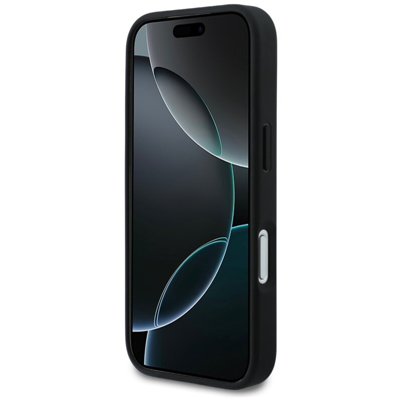 Husa iPhone 17 Pro Karl Lagerfeld Hardcase Rhinestone, K&C Pin, negru