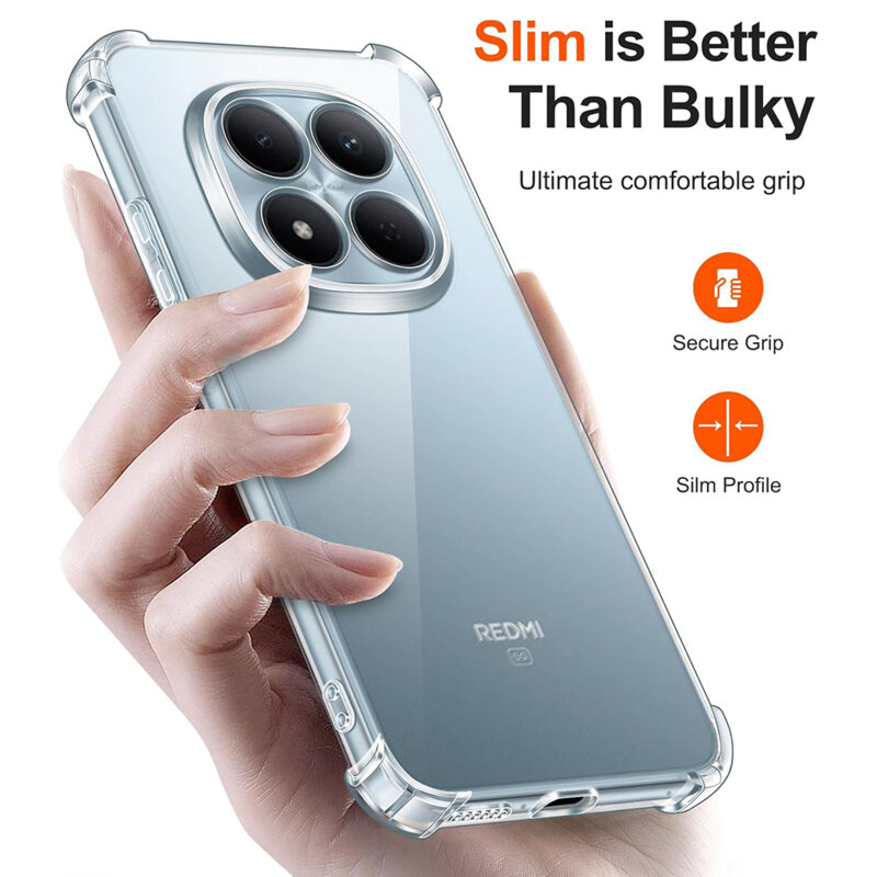 Husa Xiaomi Redmi Note 15 Pro 4G Techsuit Shockproof Clear Silicone, transparenta