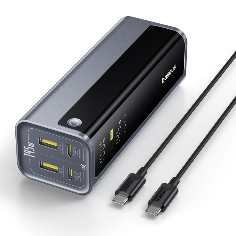 Baterie externa 20800mAh cu cablu PD100W Baseus EnerGeek GP12, gri
