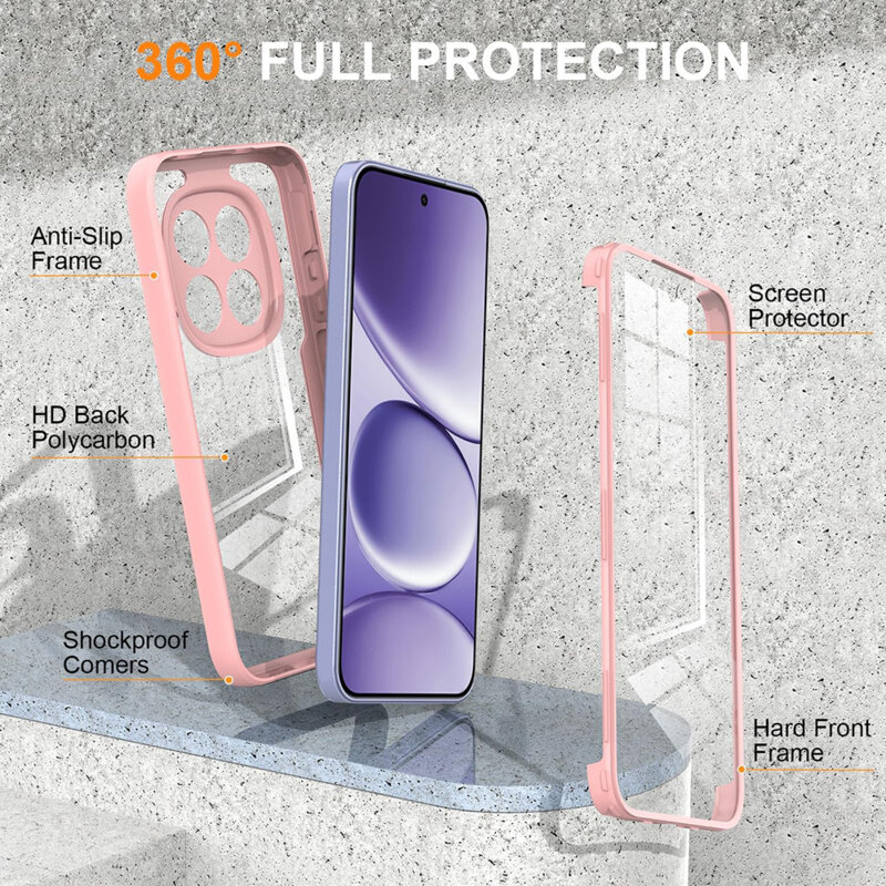 Husa 360° Xiaomi Poco M8 Pro 5G Techsuit ColorVerse, roz