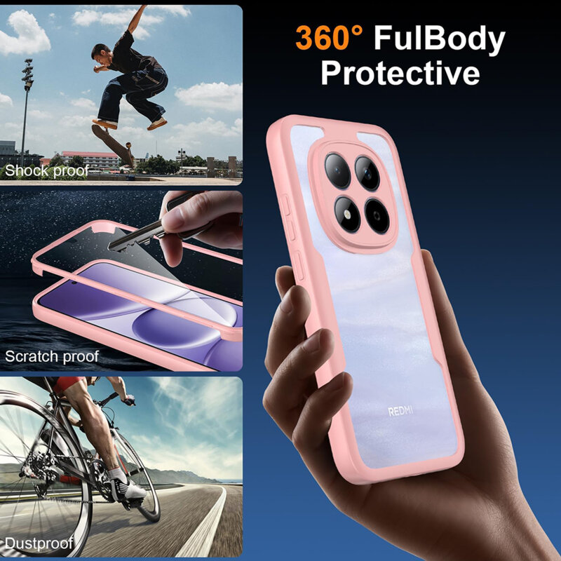 Husa 360° Xiaomi Poco M8 Pro 5G Techsuit ColorVerse, roz