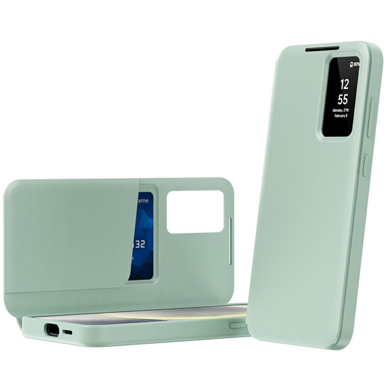 Husa tip carte Samsung Galaxy A57 5G SmartView Series, verde
