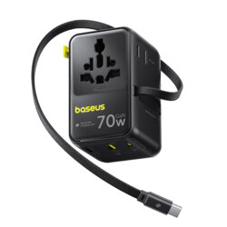 Adaptor de retea 70W cu cablu Type-C Baseus, negru, E0307E00