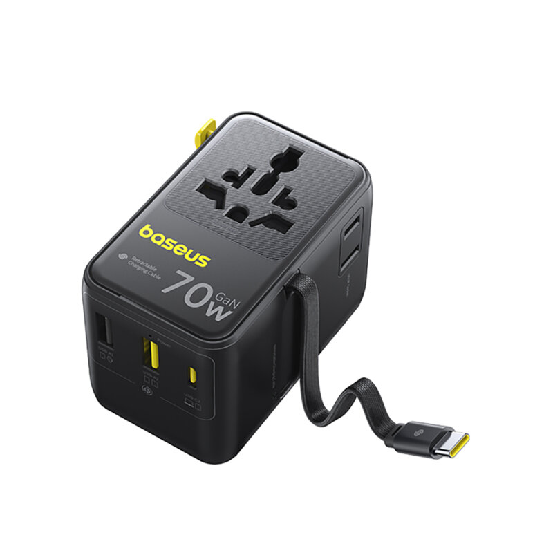 Adaptor de retea 70W cu cablu Type-C Baseus, negru, E0307E00
