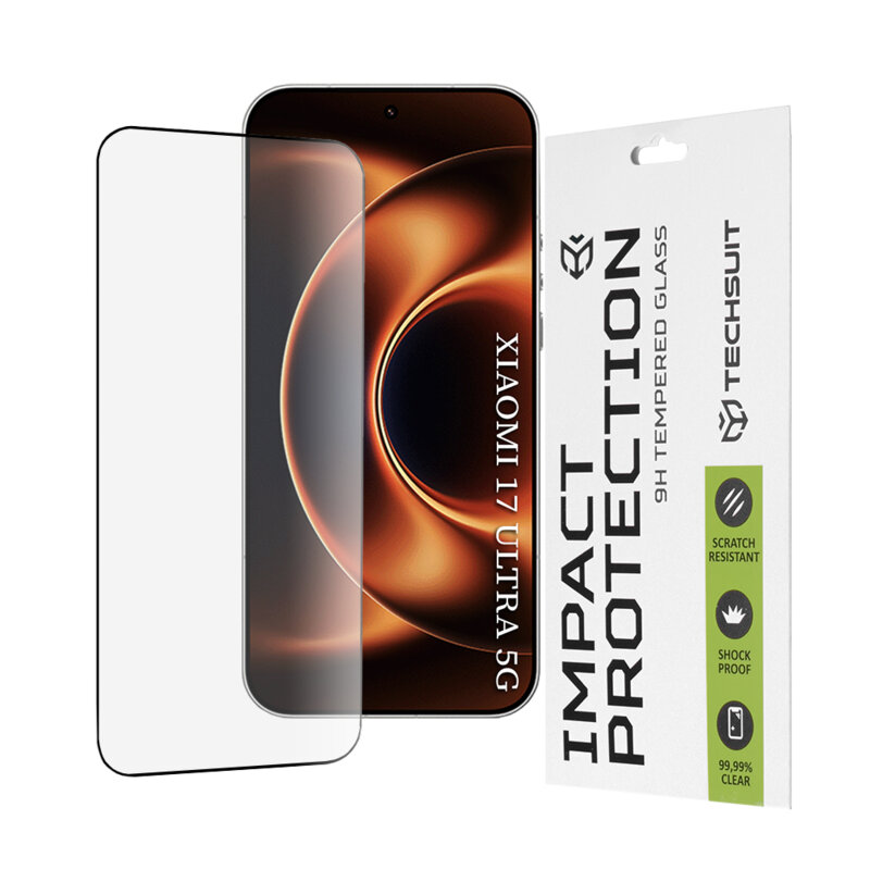 Folie sticla Xiaomi 17 Ultra Techsuit 111D Full Glue Full Cover, negru