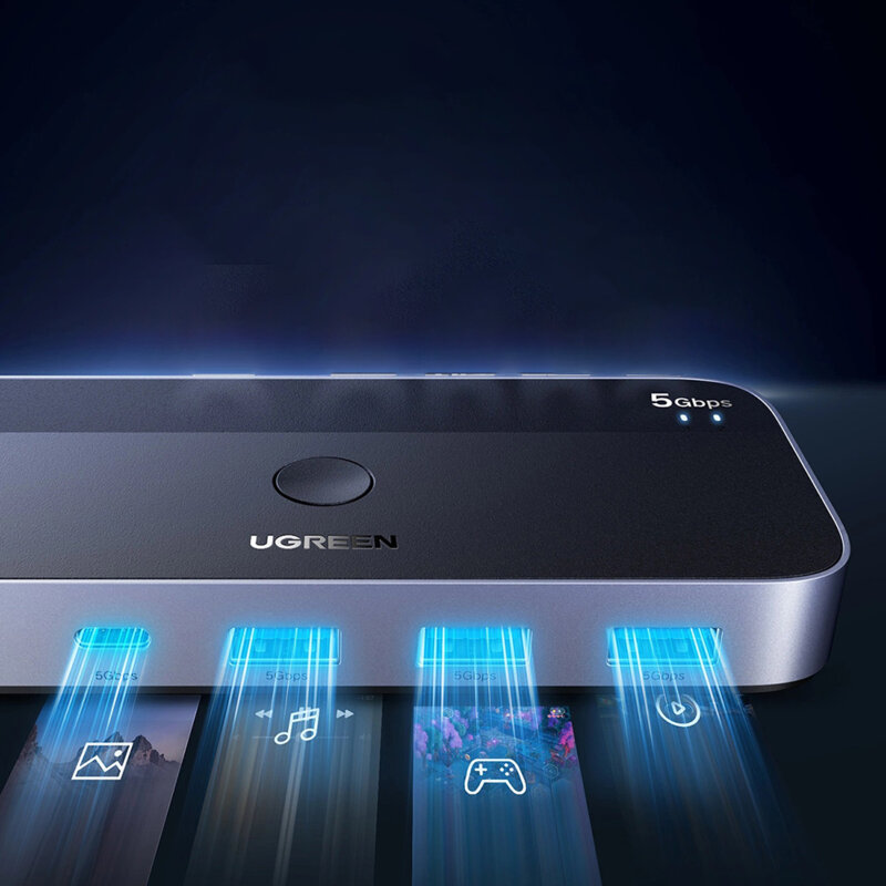 Sharing Switch USB 2in 4out Ugreen, negru, 15705