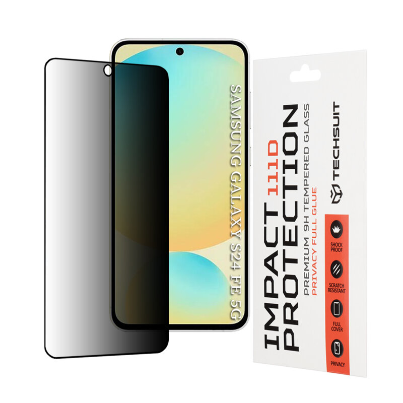 Folie sticla Samsung Galaxy S24 FE Techsuit 111D Privacy Full Glue, negru