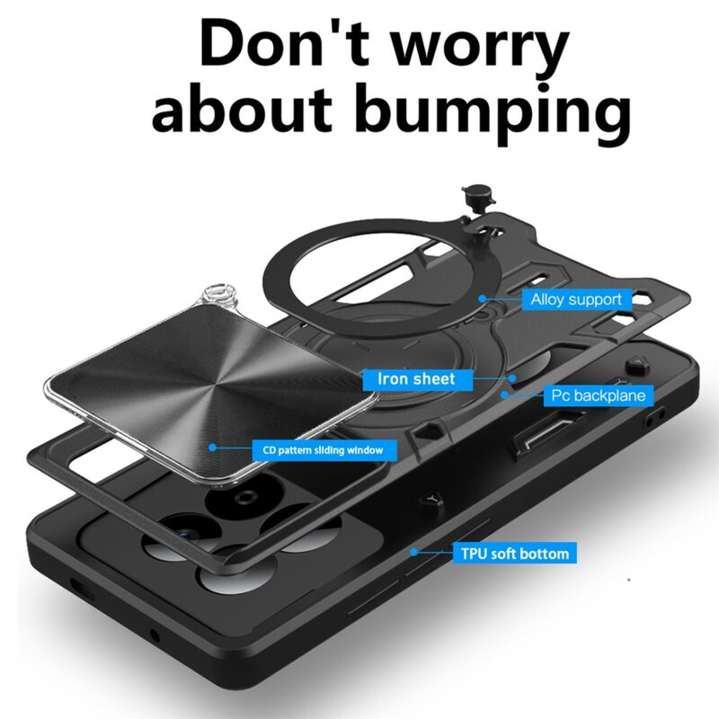 Husa Xiaomi Poco M8 5G Techsuit CamGuard Pro, negru