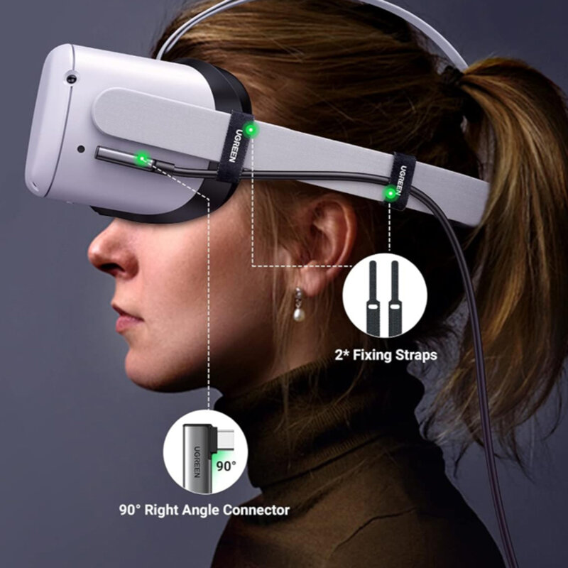 Cablu de date Type-C gaming, 5Gbps, 5m Ugreen, negru, 90629