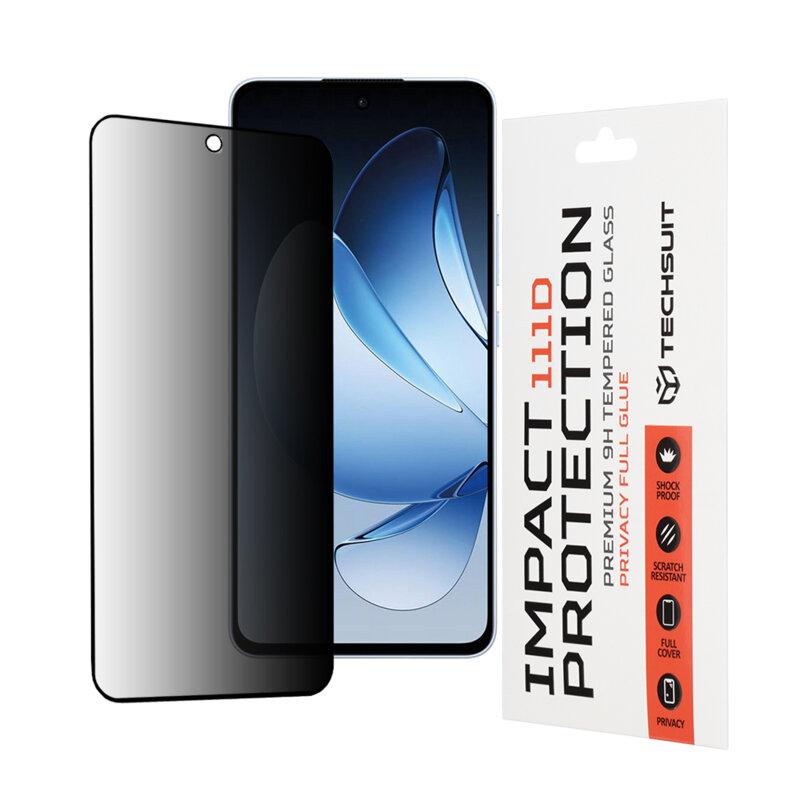 Folie sticla Oppo Reno13 Techsuit 111D Privacy Full Glue, negru