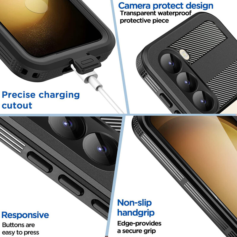 Husa impermeabila Samsung Galaxy S26 Plus ShellBox Waterproof IP68, negru