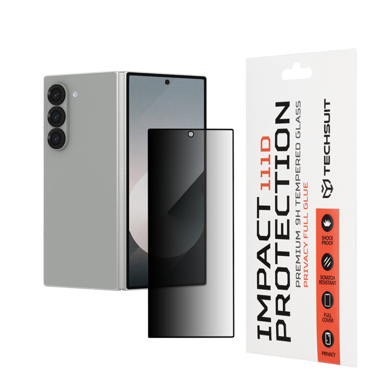 Folie sticla Samsung Galaxy Z Fold6 Techsuit 111D Privacy Full Glue, [Outside Screen]