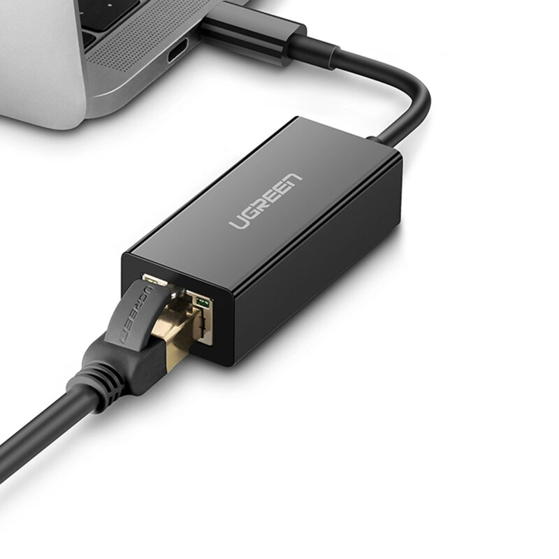 Adaptor retea USB-C la RJ45 Ugreen, 1000Mbps, negru, 50307