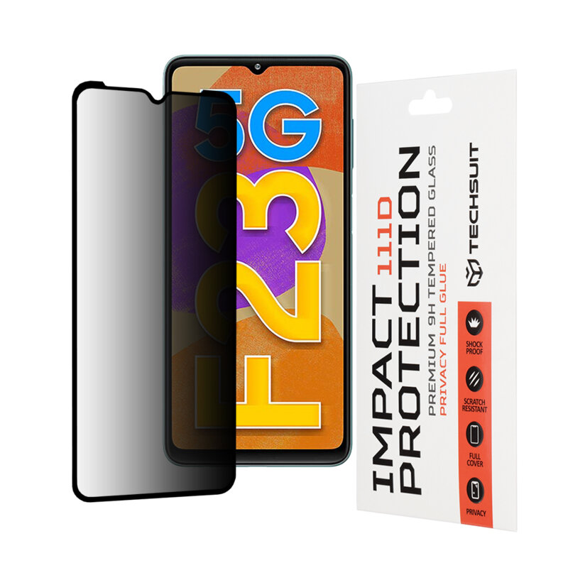 Folie sticla Samsung Galaxy F23 Techsuit 111D Privacy Full Glue, negru