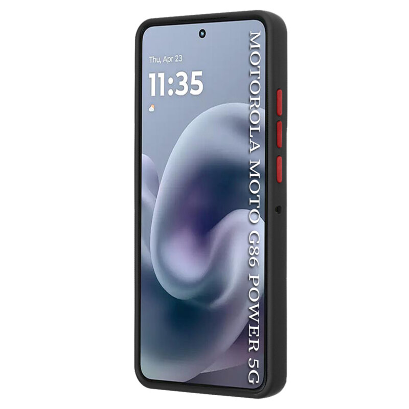 Husa Motorola Moto G86 Power Techsuit Glinth cu inel suport stand magnetic, negru/rosu