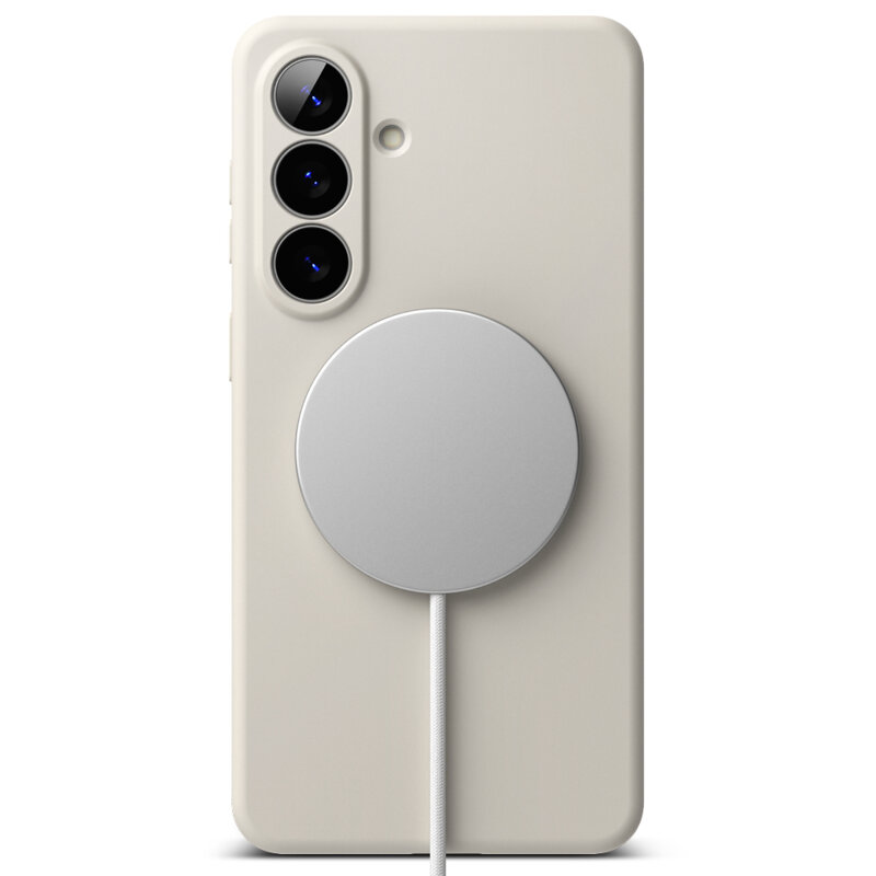 Husa Samsung Galaxy S26 Plus Ringke Silicone MagSafe, crem