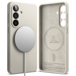 Husa Samsung Galaxy S26 Ringke Silicone MagSafe, crem