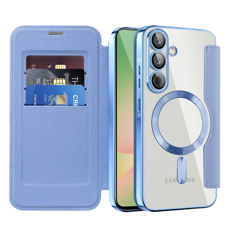 Husa Samsung Galaxy A57 5G Techsuit SmartMag Book Case, bleu