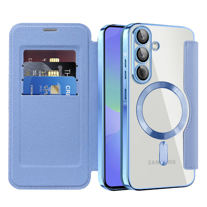 Husa Samsung Galaxy A37 5G Techsuit SmartMag Book Case, bleu