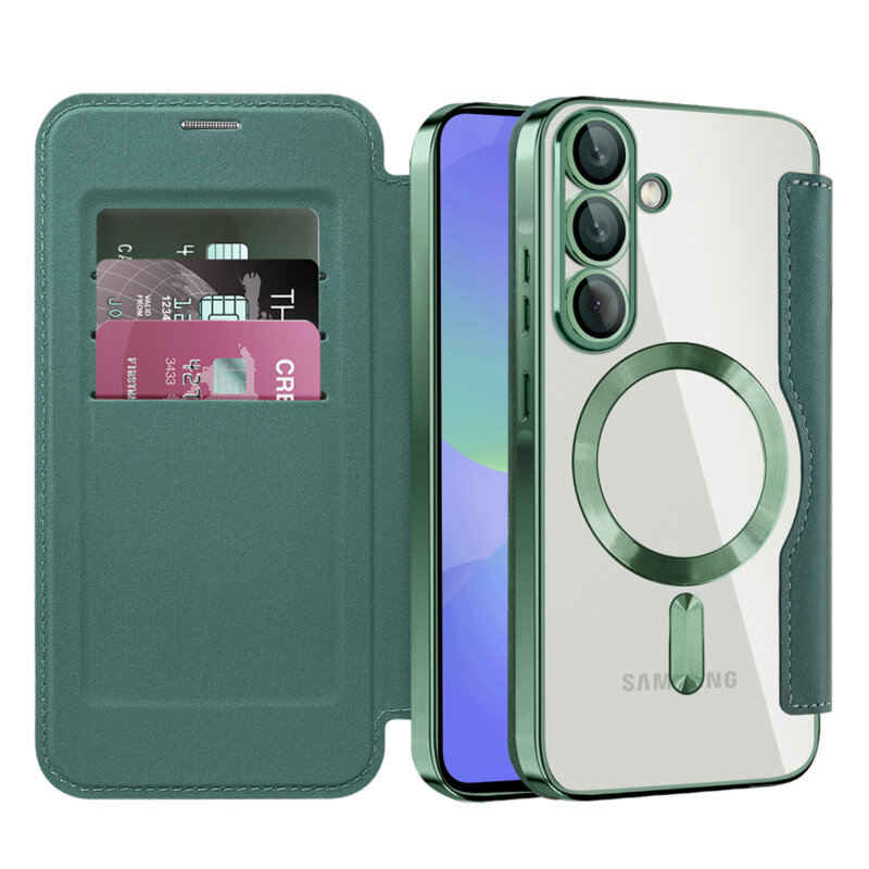 Husa Samsung Galaxy A37 5G Techsuit SmartMag Book Case, verde