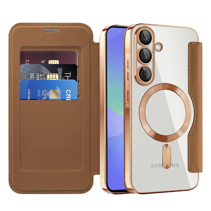 Husa Samsung Galaxy A37 5G Techsuit SmartMag Book Case, maro
