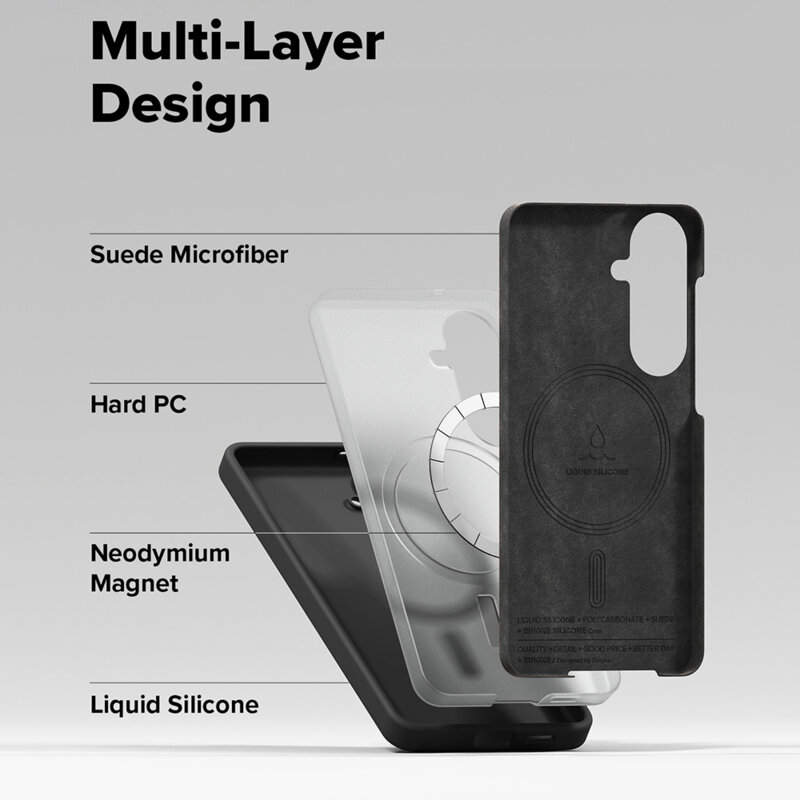 Husa Samsung Galaxy S26 Ringke Silicone MagSafe, negru