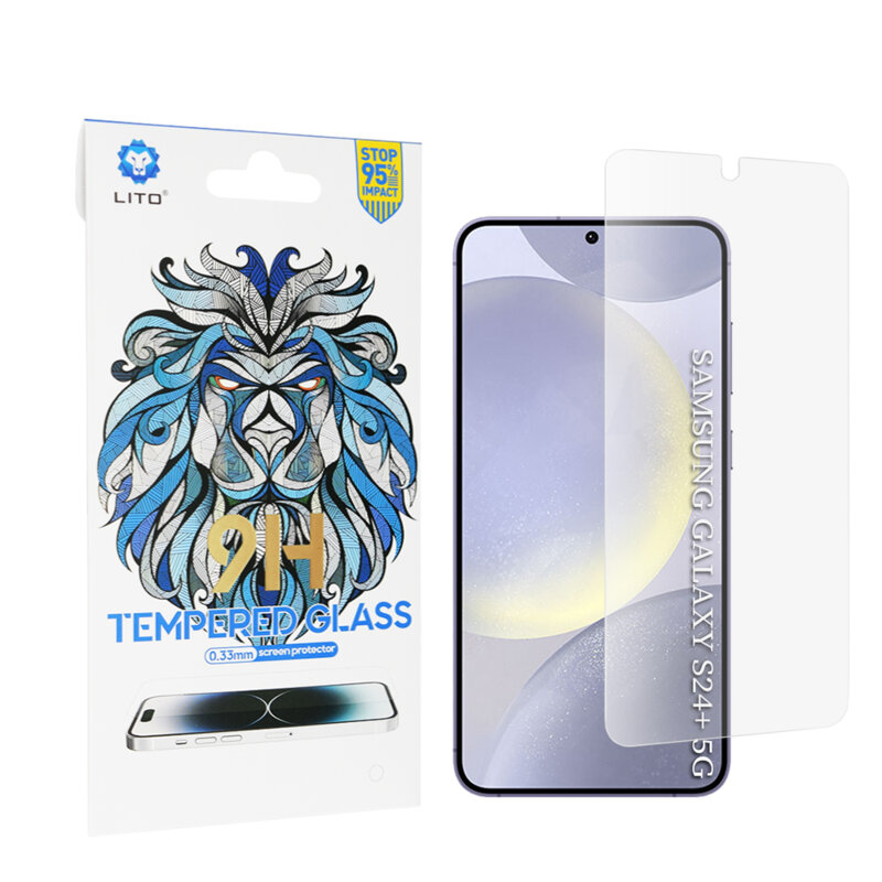 Folie sticla Samsung Galaxy S24 Plus Lito 9H Tempered Glass, transparent