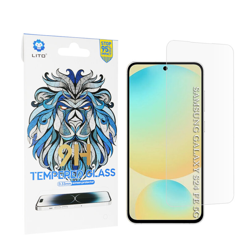 Folie sticla Samsung Galaxy S24 FE Lito 9H Tempered Glass, transparent