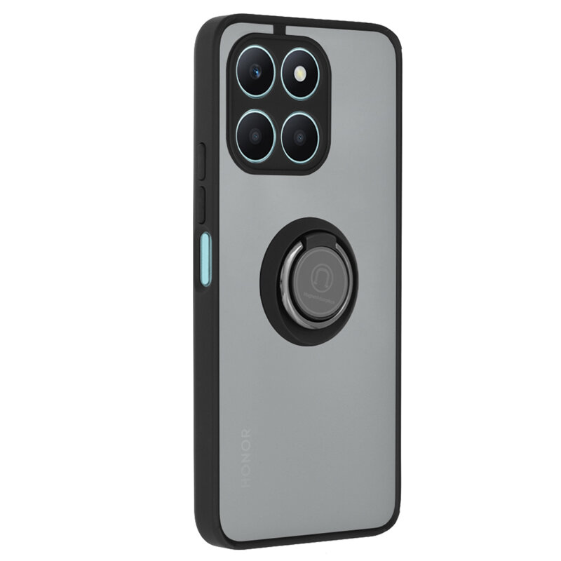 Husa Honor X6a Techsuit Glinth cu inel suport stand magnetic, negru