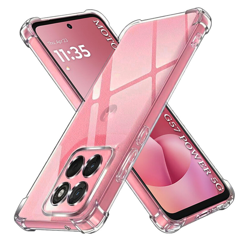 Husa Motorola Moto G57 Power Techsuit Shockproof Clear Silicone, transparenta