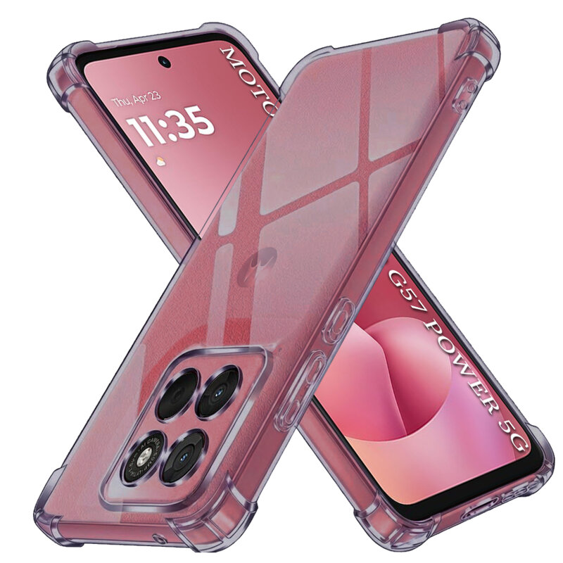 Husa Motorola Moto G57 Power Techsuit Shockproof Clear Silicone, fumuriu