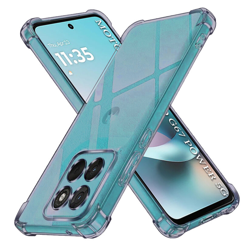 Husa Motorola Moto G67 Power Techsuit Shockproof Clear Silicone, fumuriu