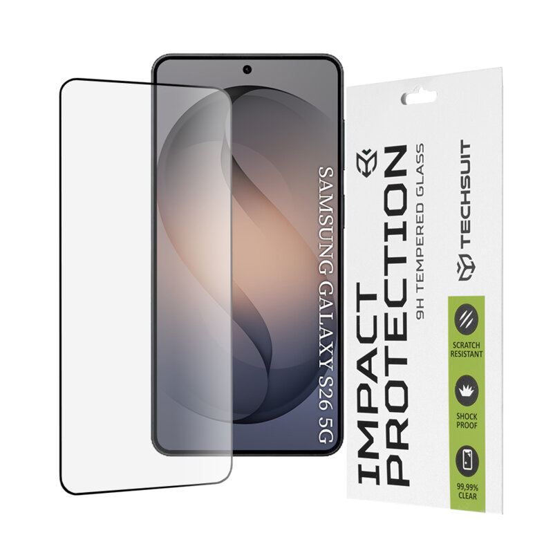 Folie sticla Samsung Galaxy S26 Techsuit 111D Full Glue Full Cover, negru