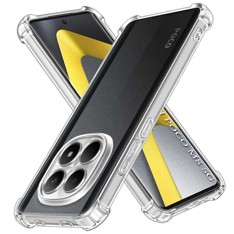 Husa Xiaomi Poco M8 5G Techsuit Shockproof Clear Silicone, transparenta