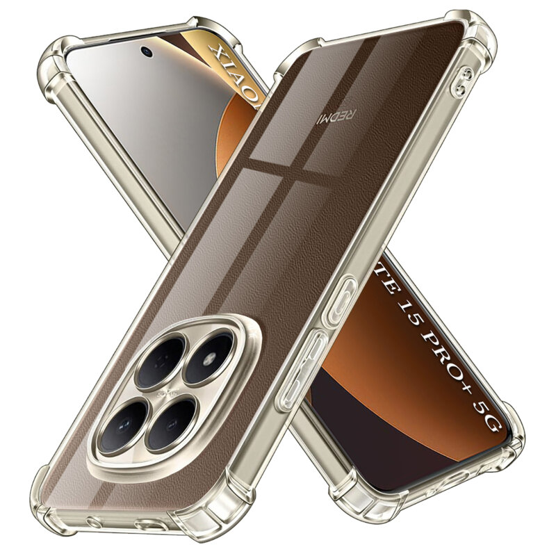 Husa Xiaomi Redmi Note 15 Pro+ 5G Techsuit Shockproof Clear Silicone, transparenta