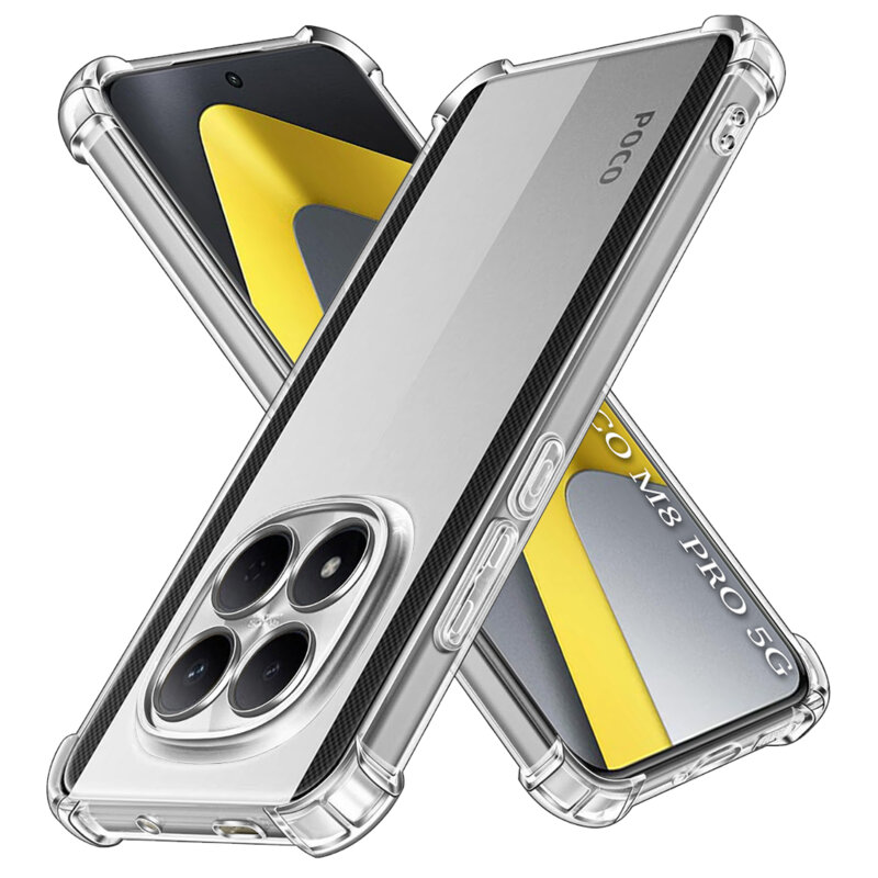 Husa Xiaomi Poco M8 Pro 5G Techsuit Shockproof Clear Silicone, transparenta