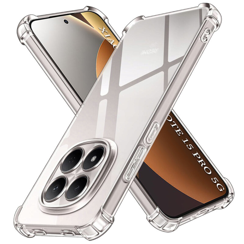 Husa Xiaomi Redmi Note 15 Pro 5G Techsuit Shockproof Clear Silicone, transparenta