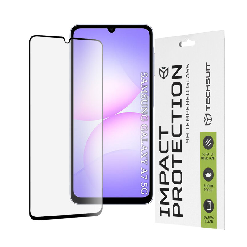 Folie sticla Samsung Galaxy A07 5G Techsuit 111D Full Glue Full Cover, negru
