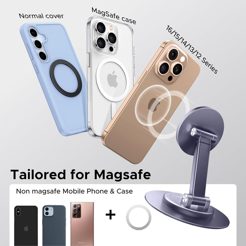 Suport birou magnetic pentru telefon, ajustabil Ugreen, gri, 65229