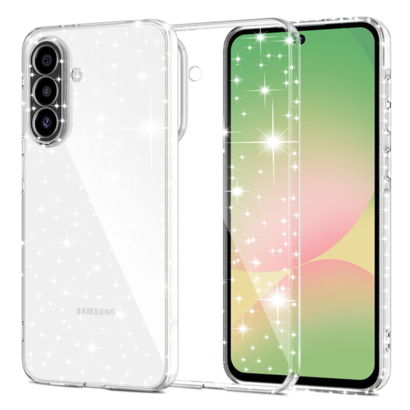 Husa sclipici Samsung Galaxy A57 5G Techsuit SparkleSkin, transparenta