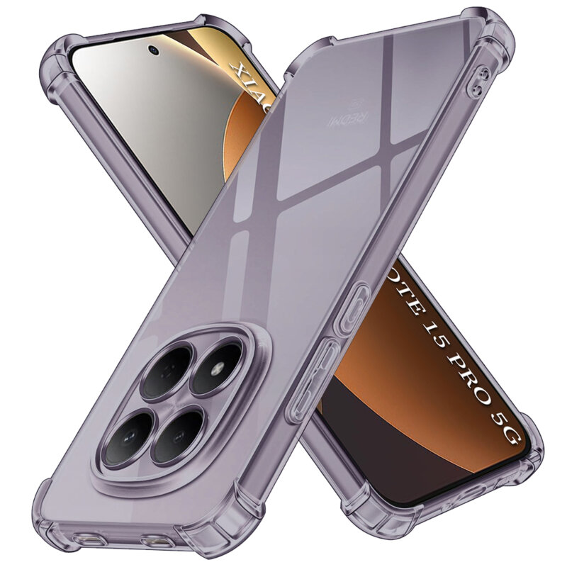 Husa Xiaomi Redmi Note 15 Pro 5G Techsuit Shockproof Clear Silicone, fumuriu