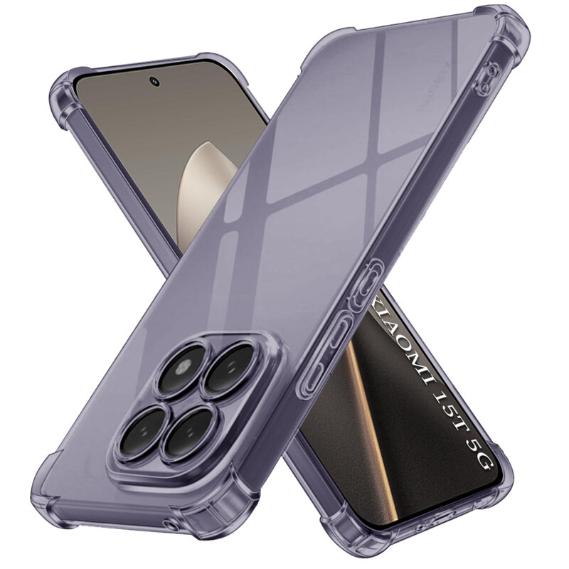 Husa Xiaomi 15T Techsuit Shockproof Clear Silicone, fumuriu