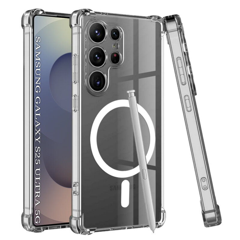 Husa Samsung Galaxy S25 Ultra Techsuit Shockproof Clear Silicone MagSafe, transparenta