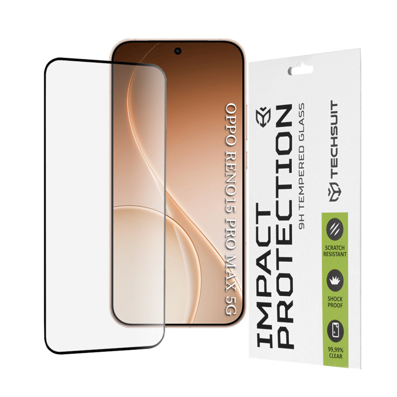 Folie sticla Oppo Reno15 Pro Max Techsuit 111D Full Glue Full Cover, negru