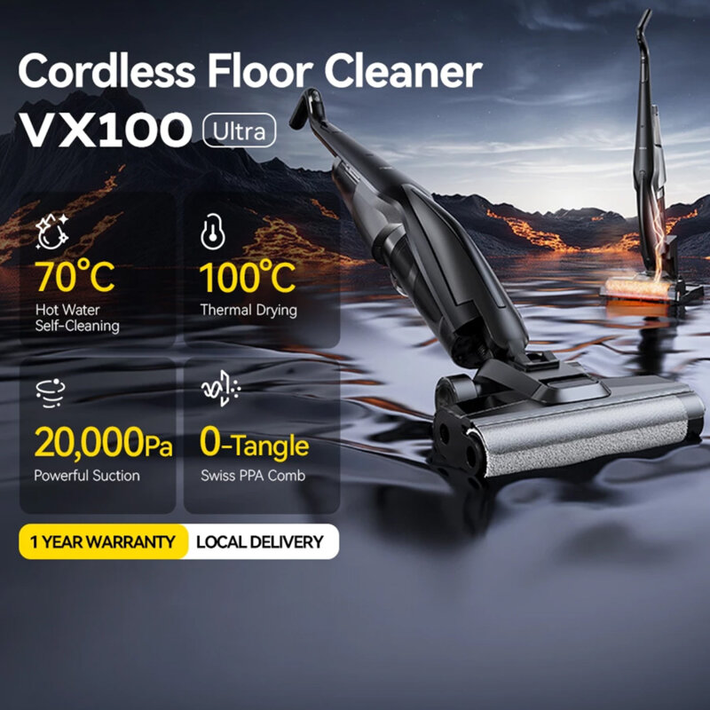 Aspirator vertical fara fir 2in1 Deerma VX100 Ultra, 20000Pa