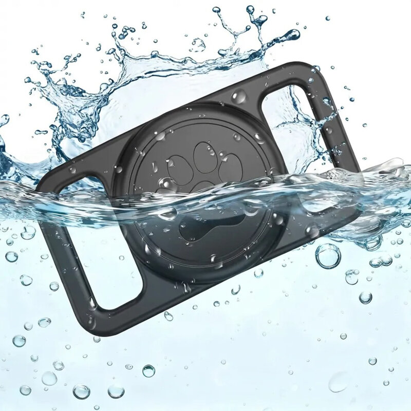 Husa AirTag waterproof pentru zgarda caini Techsuit DG1, negru