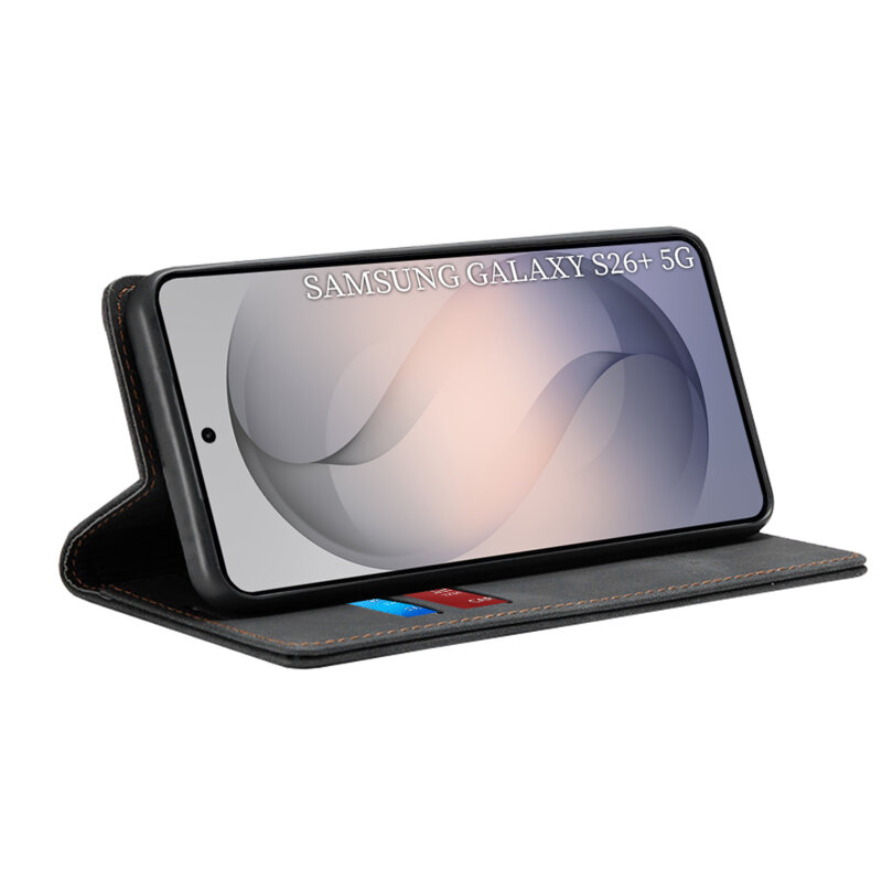 Husa piele Samsung Galaxy S26 Plus Techsuit Confy Cover, negru