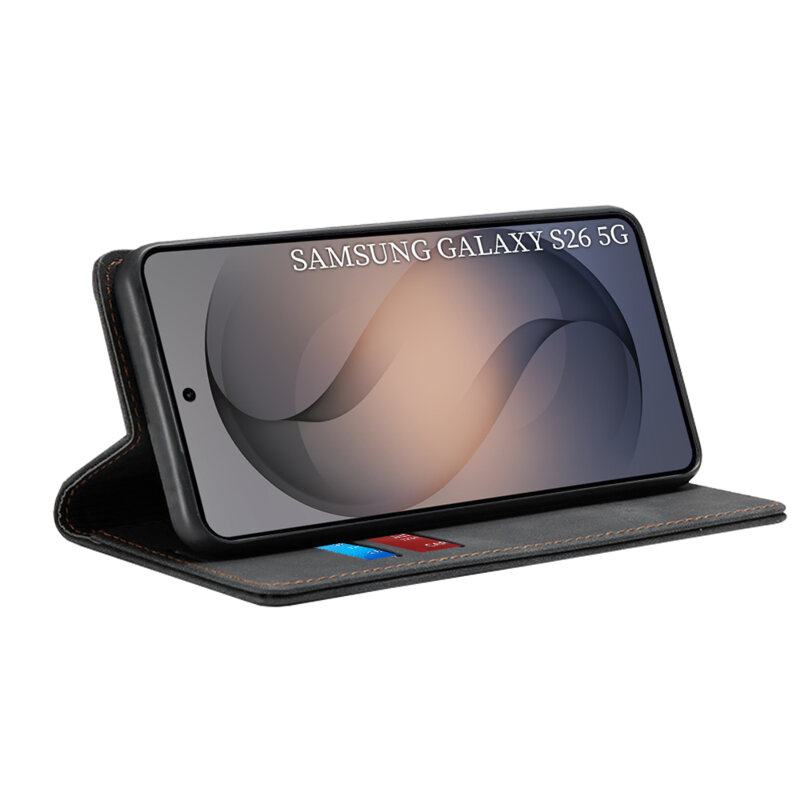 Husa piele Samsung Galaxy S26 Techsuit Confy Cover, negru