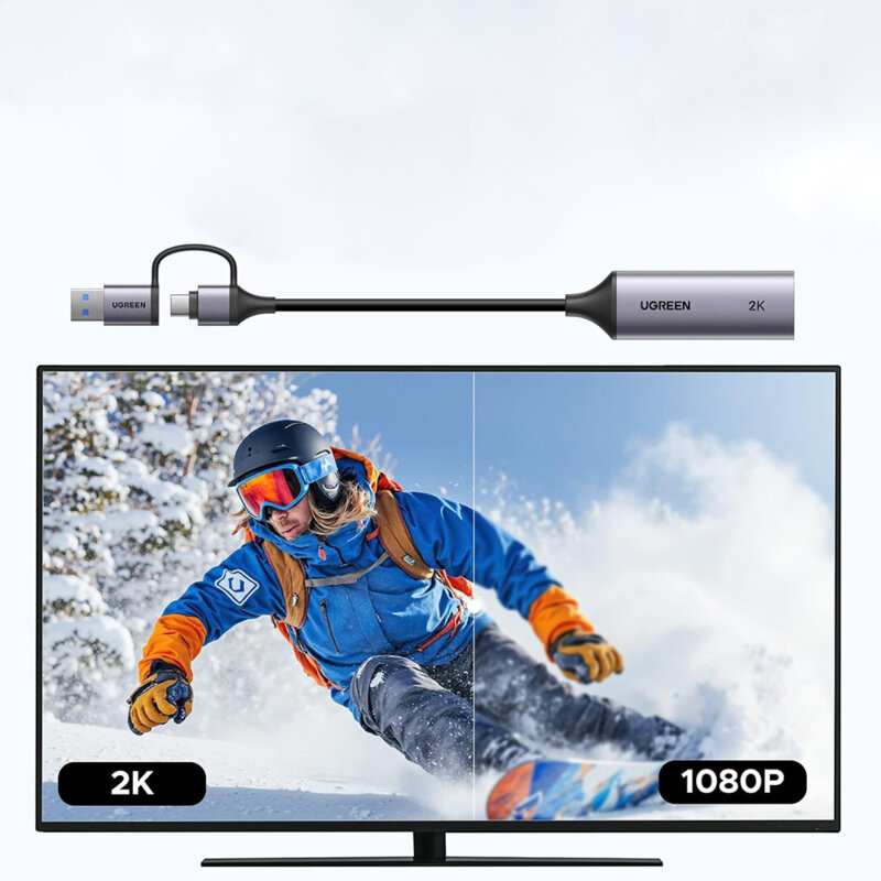 Placa de captura video Ugreen, 5Gbps, 2K@30Hz, gri, 15389